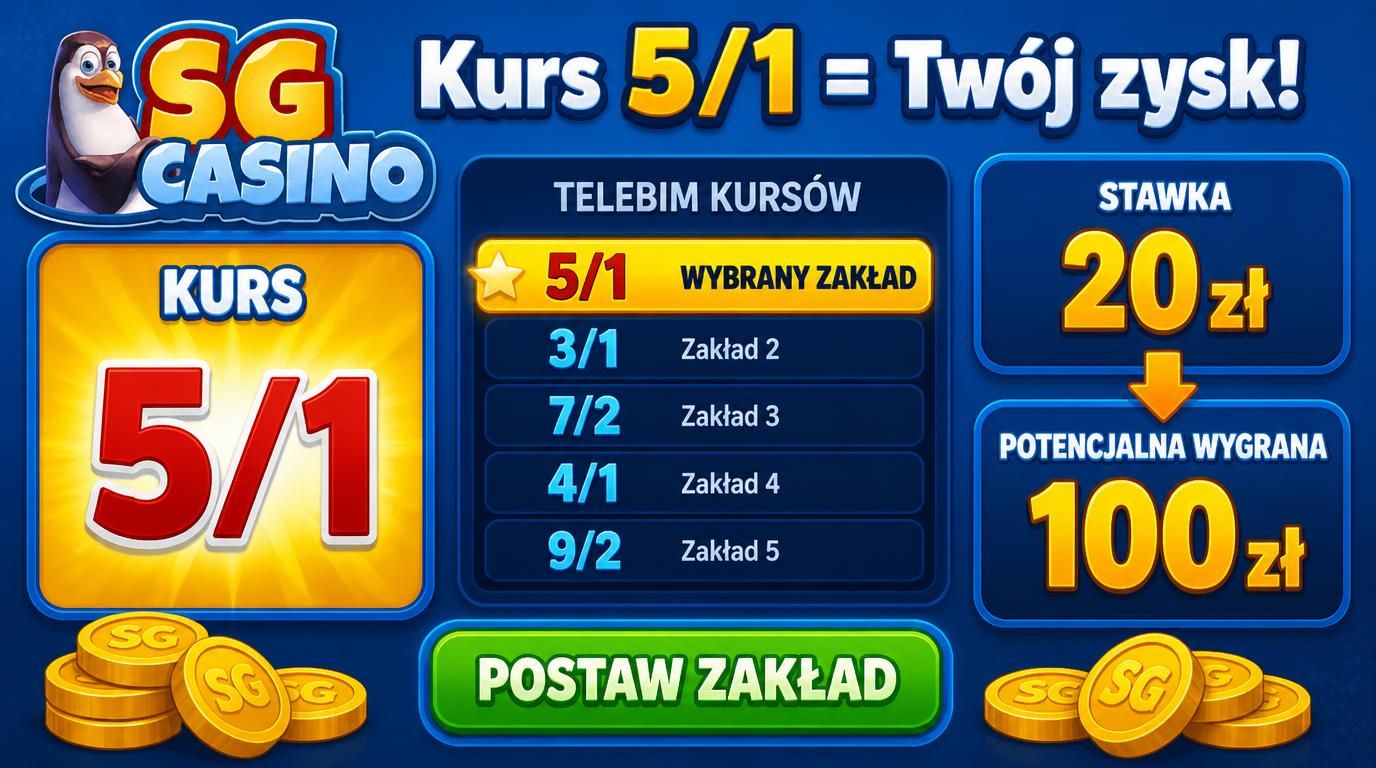 Kurs 5/1 wyeksponowany, stawka i potencjalna wygrana – obraz motywujący