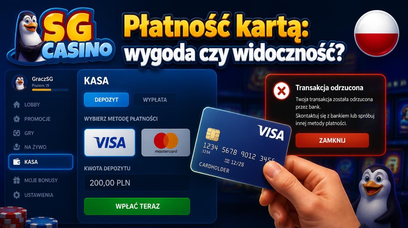 karta Visa i Mastercard przy kasie SG Casino